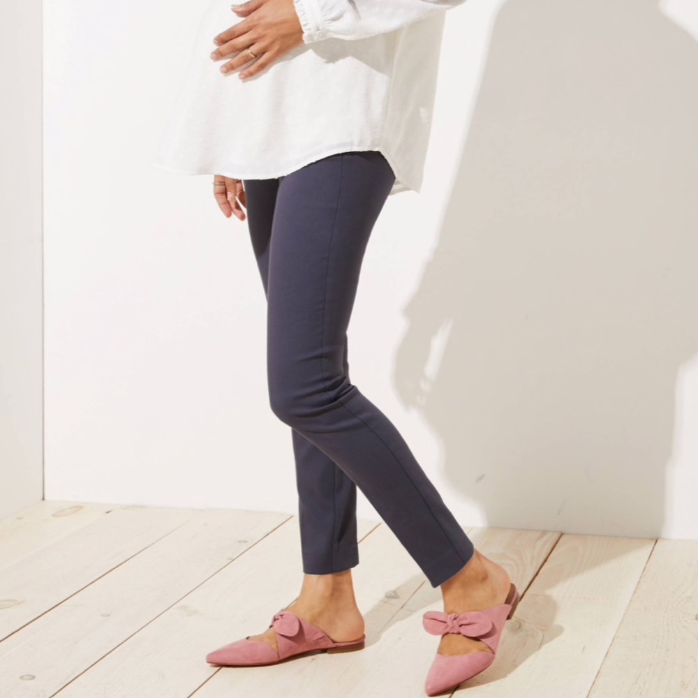 Loft maternity grey skinny ankle pants 2P